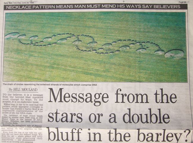 Krant met de dubbele helix, Alton Barnes, 1996