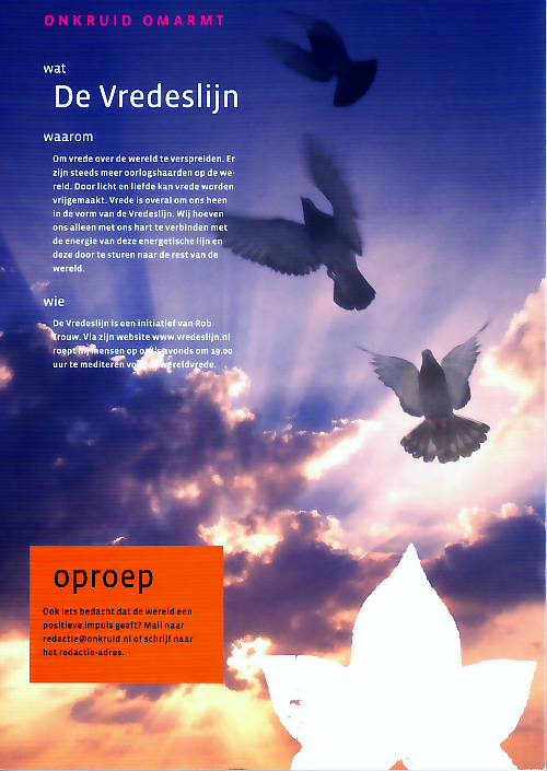 Onkruid, sept 2007, achterblad met Vredeslijn